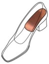 Copper heeler in shoe for men